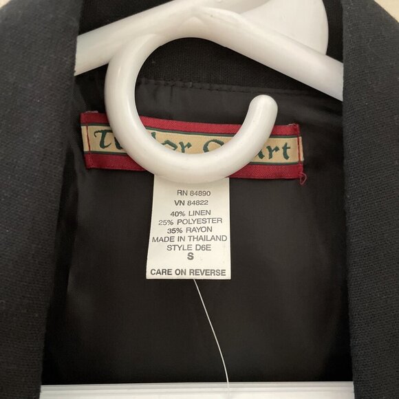 Tudor Court Linen Blend Blazer Jacker Women's Small Black Unstructured Luxury - Picture 7 of 10